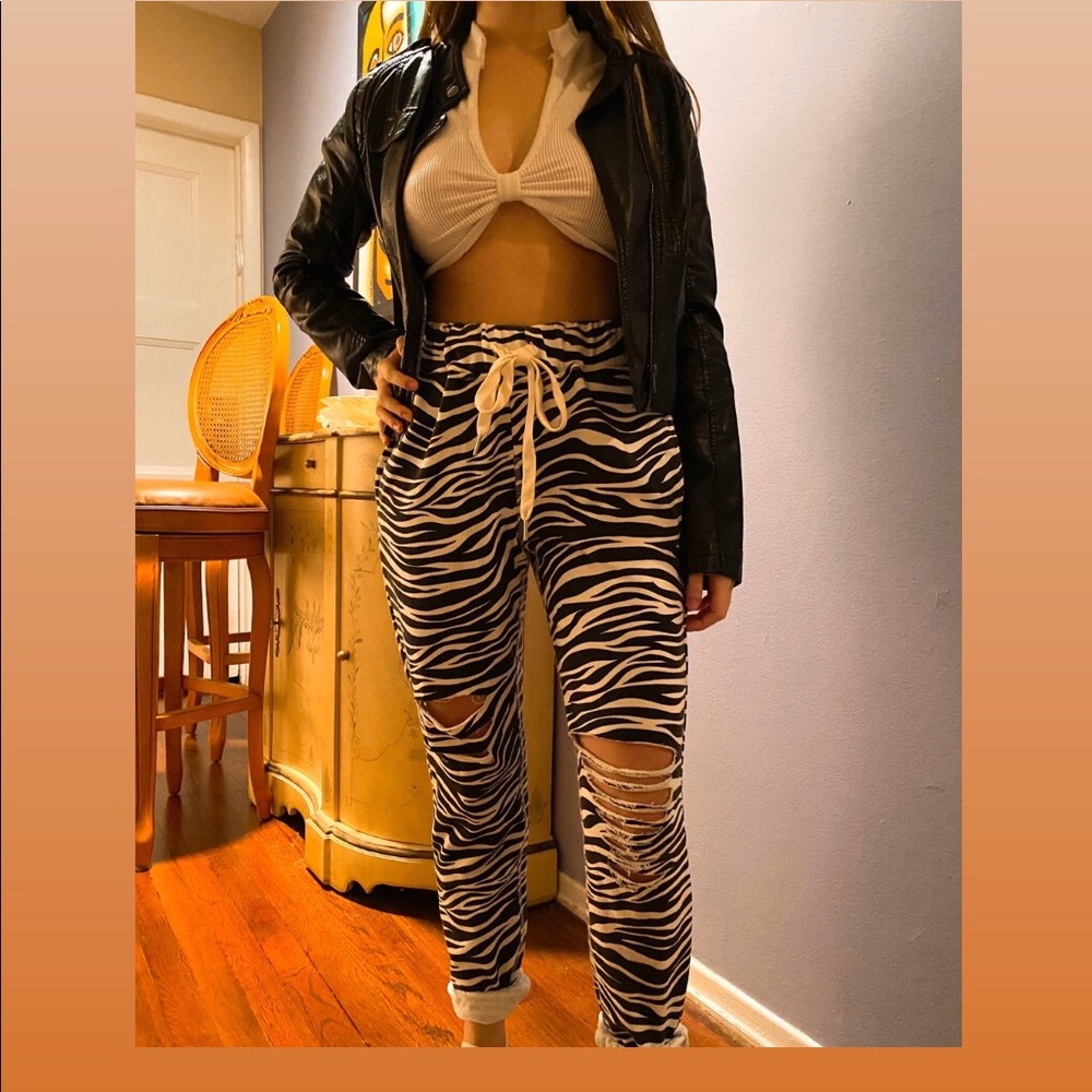 Zebra ripped joggers